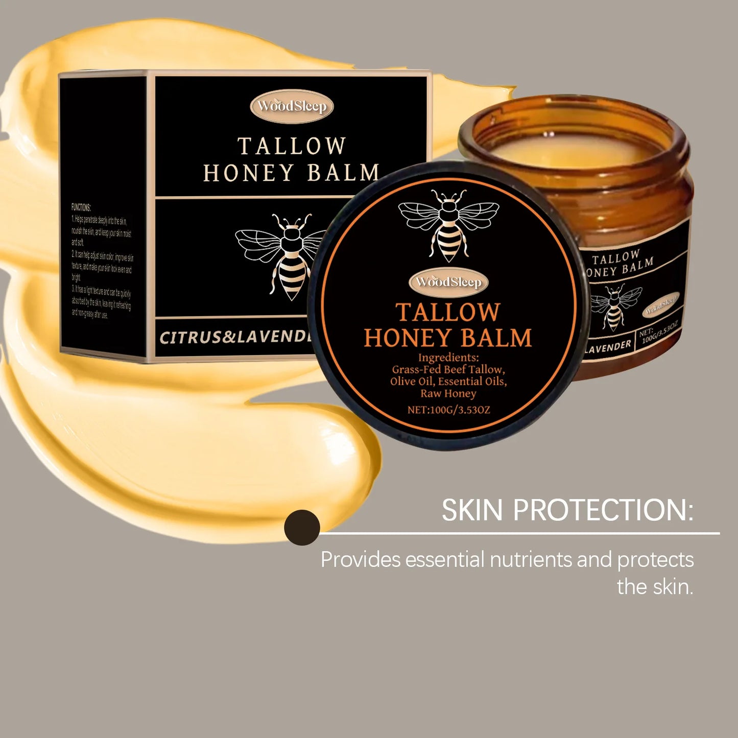 Beef Tallow Face Cream Dark Spots Removal Fine Lines Repair Firming Lifting Sagging Improvement Moisturizing Nourish Skin Care