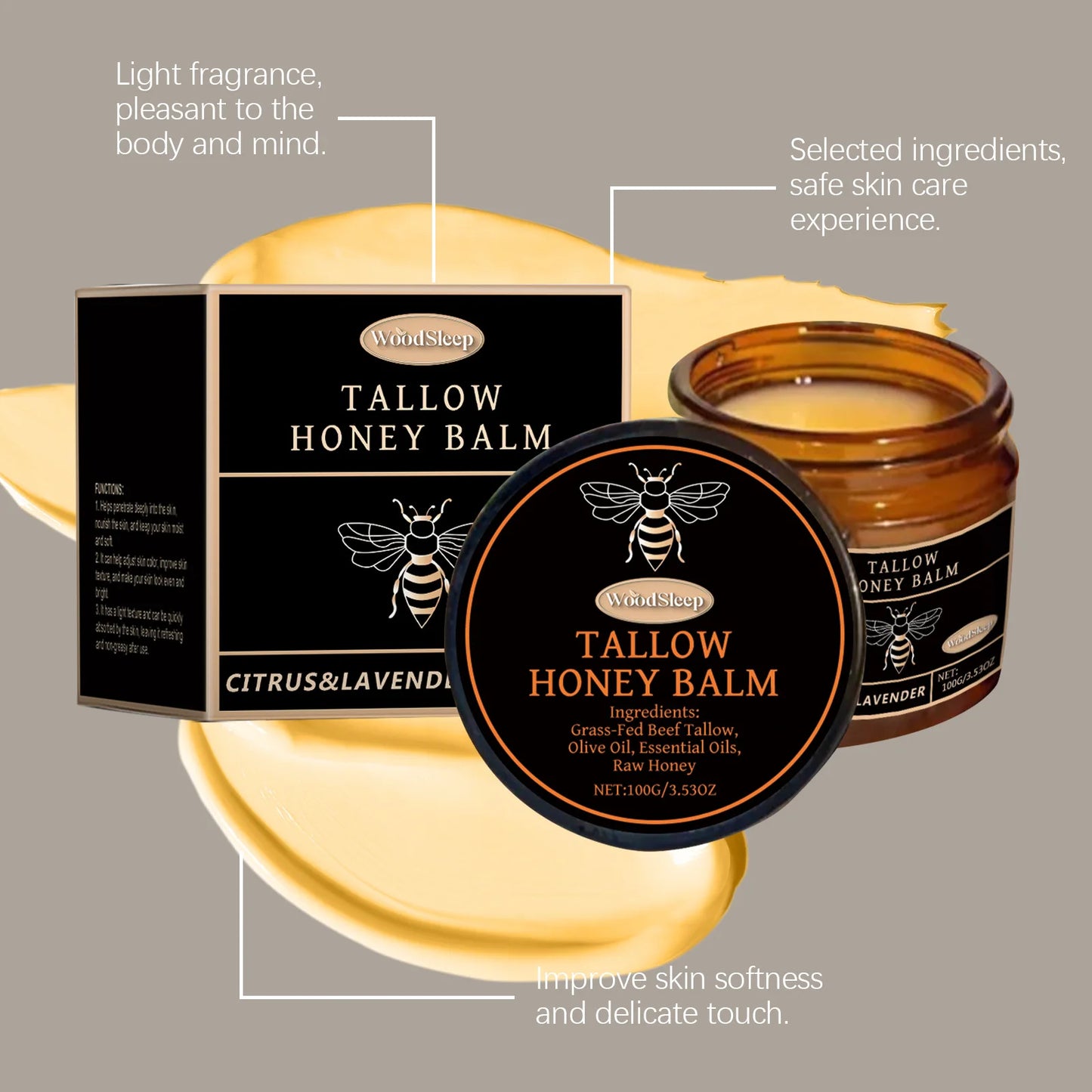 Beef Tallow Face Cream Dark Spots Removal Fine Lines Repair Firming Lifting Sagging Improvement Moisturizing Nourish Skin Care